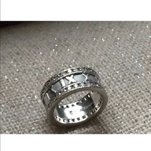 18WG & Diamond Tiffany Atlas band ring size 5